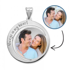 Custom Photo Engraved Round Charm or Pendant