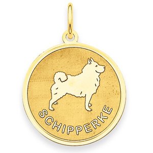 Schipperke Disc Charm or Pendant