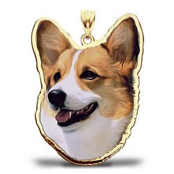 Pembroke Welsh Corgi Dog Portrait Charm or Pendant