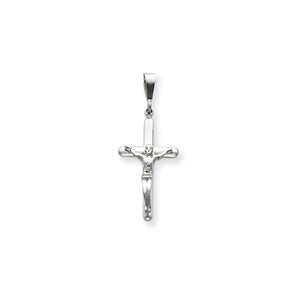 14k White Gold Crucifix Pendant