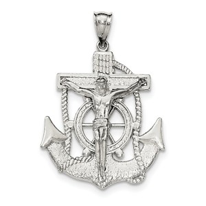 Sterling Silver Polished Mariner Crucifix Pendant