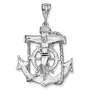 Sterling Silver Gold Mariner s Cross Pendant