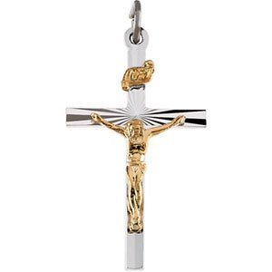 TWO TONE CRUCIFIX PENDANT