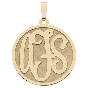 Monogram Pendant or Charm Deeply Etched