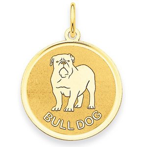 Bulldog Disc Charm or Pendant