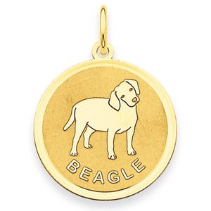 Beagle Disc Charm or Pendant