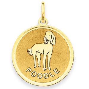 Poodle Disc Charm or Pendant