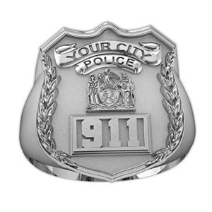 Personalized Police Badge Ring with Badge Number   Department