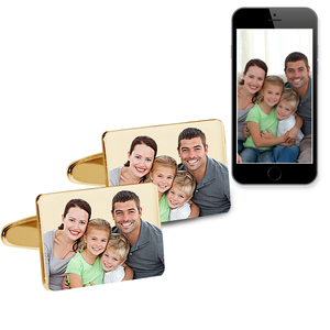 Photo Engraved Rectangle Cuff Links