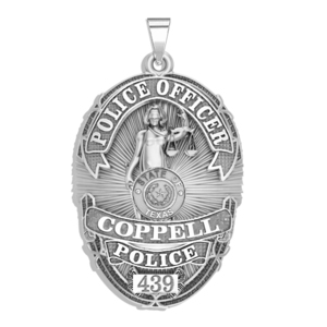 Personalized Texas Lady Justice Police Badge with Your Rank  Number   Department