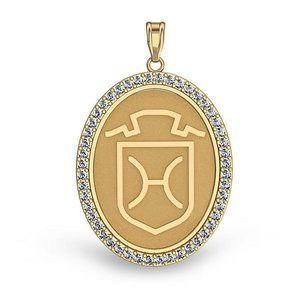 Holstein Diamond Studded Horse Breed Oval Medal