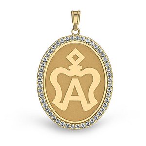 American Warmblood Diamond Studded Horse Breed Oval Medal    EXCLUSIVE 