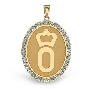 German Oldenburg Diamond Studded Horse Breed Oval Medal    EXCLUSIVE 