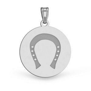Horseshoe High Polished Round Horse Jewelry Pendant