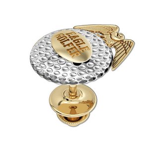 Two Tone Golf Ball with Crossed Clubs Tie Tac Golf Jewelry