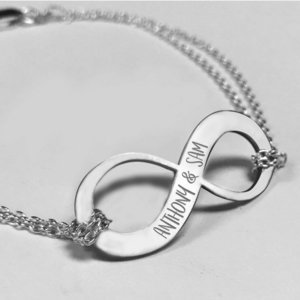 Interlocking Infinity Bracelet w  Personalized Message