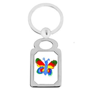Stainless Steel Engravable Rectangle Laser Keychain