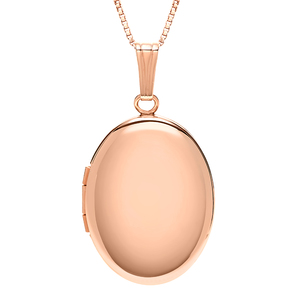 14k Rose Gold Classic Oval Photo Locket