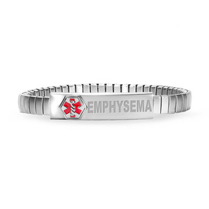 Stainless Steel Emphysema Women s Medical ID Expansion Bracelet