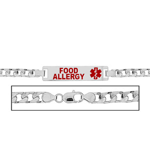Women s Food Allergies Curb Link  Medical ID Bracelet