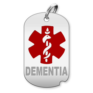 Dog Tag Dementia Charm or Pendant