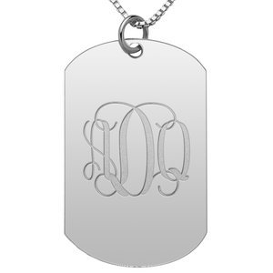Engravable Polished Dog Tag Pendant