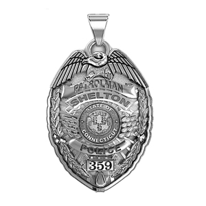 Personalized Connecticut Police Badge with Your  Number   Department