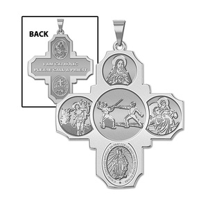 Four Way Cross   Fencing Religious Medal   EXCLUSIVE 