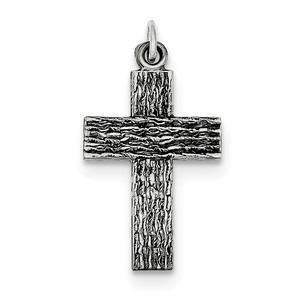 Sterling Silver Antiqued Cross Charm