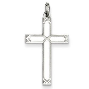 Sterling Silver Laser Designed Cross Pendant