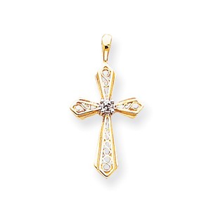 14k AA Diamond Cross Pendant
