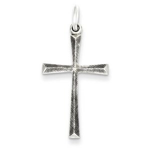 Sterling Silver Antiqued Cross Charm
