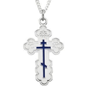 Sterling Silver ST  ANDREW CROSS w  Blue Enamel