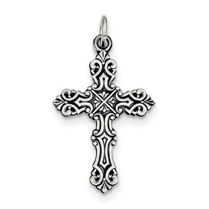 Sterling Silver Antiqued Cross Pendant