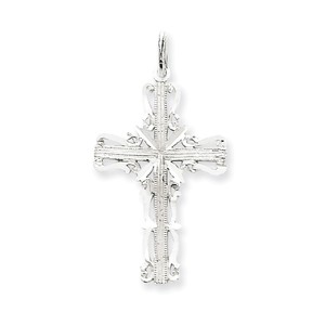 14k White Gold Latin Cross Pendant