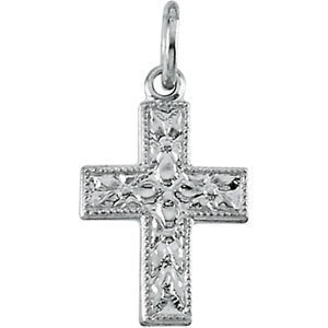14K White Gold SMALL CROSS PENDANT