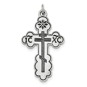 Sterling Silver Eastern Orthodox Cross Charm