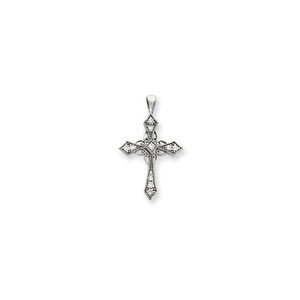 14k White Gold VS Diamond cross pendant