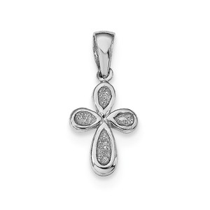 Sterling Silver Rhodium plated Enamel   Glitter Fabric Cross Pendant