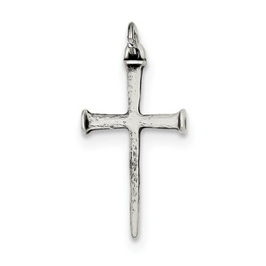 Sterling Silver Antiqued Nail Cross Pendant