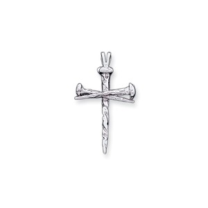 14k White Gold Cross Charm