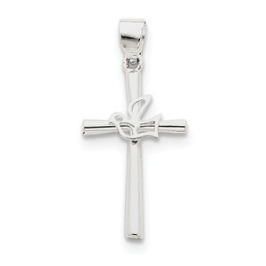 Sterling Silver Dove Cross Pendant