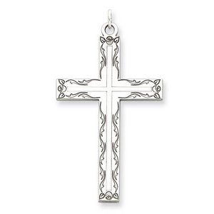 Sterling Silver Laser Designed Cross Pendant