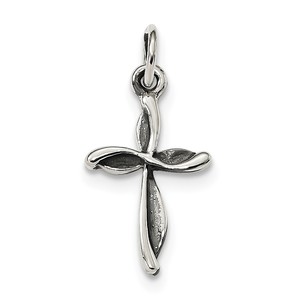 Sterling Silver Antiqued Passion Cross Charm