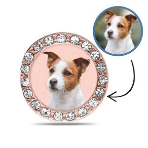 Additional Photo Engraved CZ Round Charm