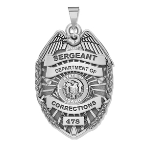 Personalized Idaho Corrections Badge with Your Rank  Number   Department