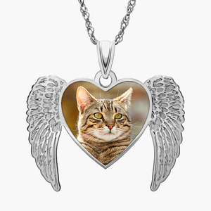 Memorial Angel Heart Picture Pendant