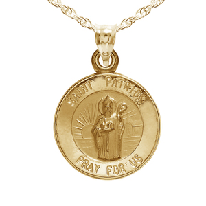 14K Gold Saint Patrick Religious Medal