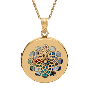 Saint Christopher Ornate Cut out Round Locket