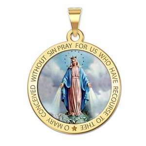 Miraculous Medal Round Color  EXCLUSIVE 